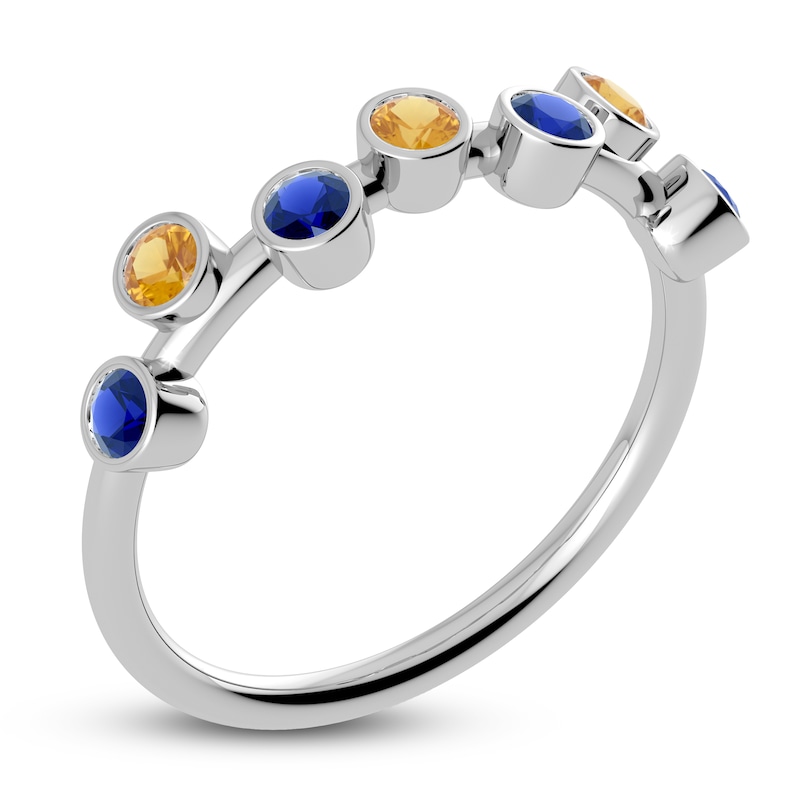 Main Image 2 of Juliette Maison Natural Blue Sapphire & Natural Citrine Ring 10K White Gold
