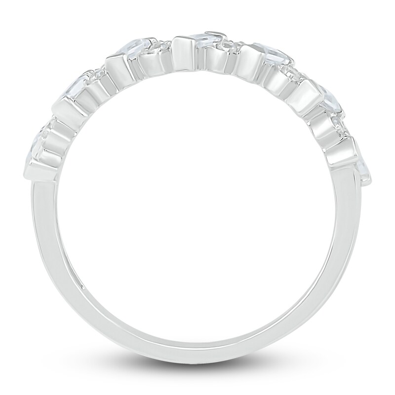 Main Image 2 of Diamond Stackable Ring 1/4 ct tw Baguette/Round 10K White Gold