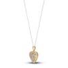 Thumbnail Image 2 of Stacked Hearts Locket Necklace 14K Yellow Gold 13"