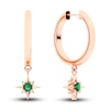 Juliette Maison Natural Emerald Starburst Hoops 10K Rose Gold