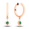 Thumbnail Image 0 of Juliette Maison Natural Emerald Starburst Drop Earrings 10K Rose Gold