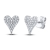 Thumbnail Image 1 of Shy Creation Diamond Heart Earrings 1/8 ct tw Round 14K White Gold SC55006928