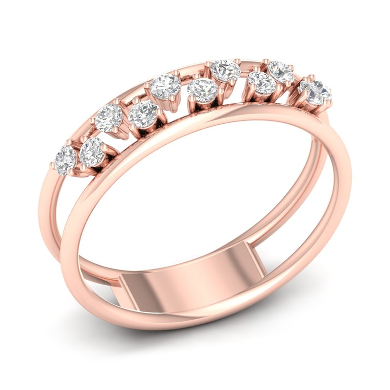 Main Image 2 of Diamond Wedding Band 1/6 ct tw Round 14K Rose Gold