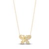 Thumbnail Image 1 of Children's Diamond Butterfly Necklace 1/20 ct tw Round 14K Yellow Gold 13"