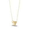 Thumbnail Image 2 of Children's Diamond Butterfly Necklace 1/20 ct tw Round 14K Yellow Gold 13"
