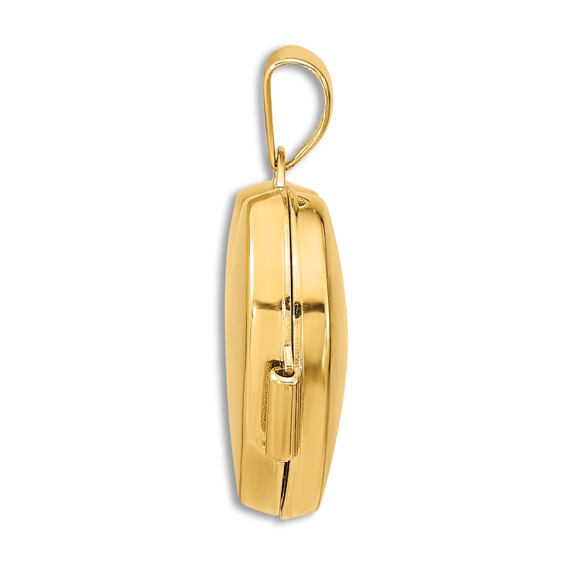 Main Image 2 of Natural Ruby Heart Locket Charm 14K Yellow Gold