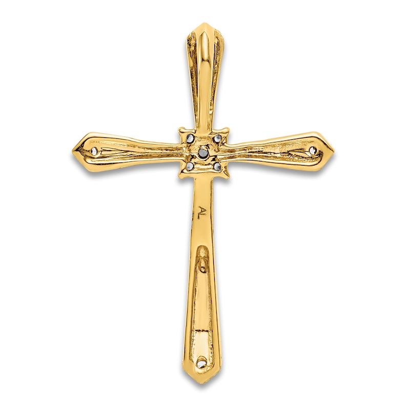 Main Image 3 of Diamond Cross Charm 1/20 ct tw Round 14K Yellow Gold
