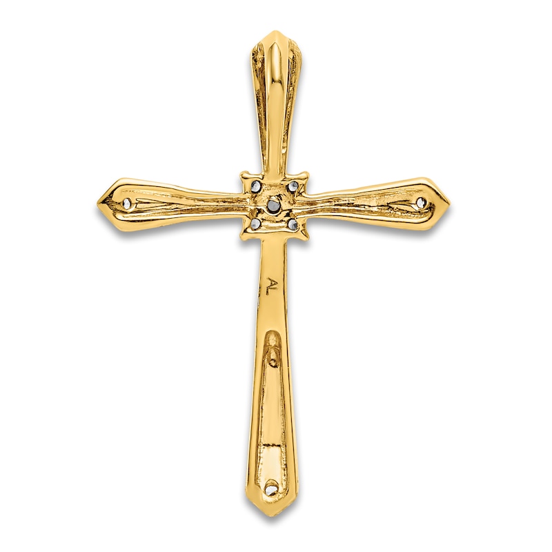 Diamond Cross Charm 1/20 ct tw Round 14K Yellow Gold