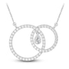 Thumbnail Image 1 of Diamond Necklace 7/8 ct tw Pear/Round 14K White Gold 18"
