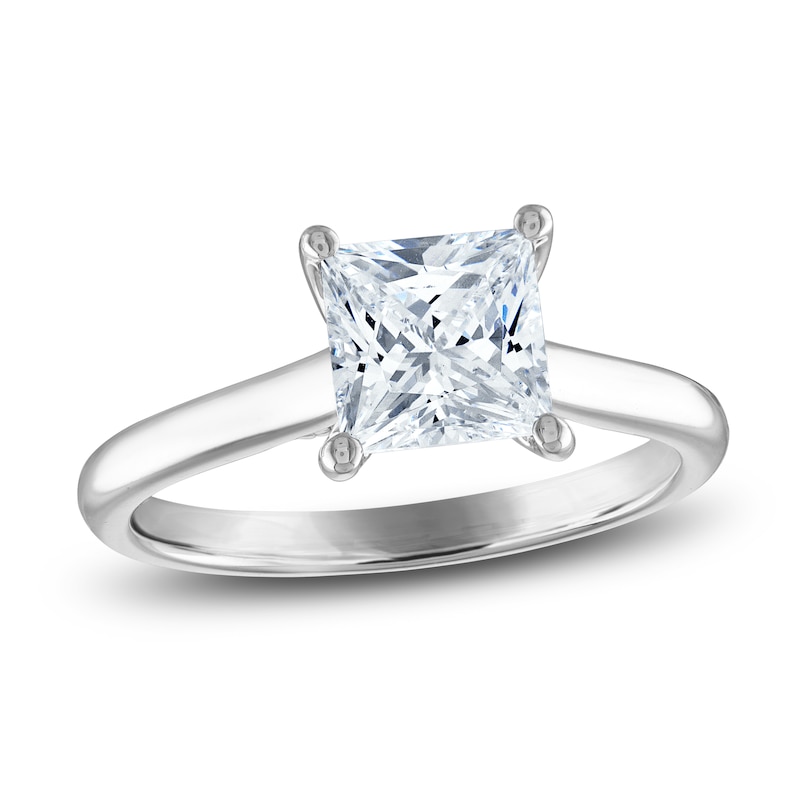 Main Image 1 of Lab-Grown Diamond Solitaire Engagement Ring 2 ct tw Princess Platinum