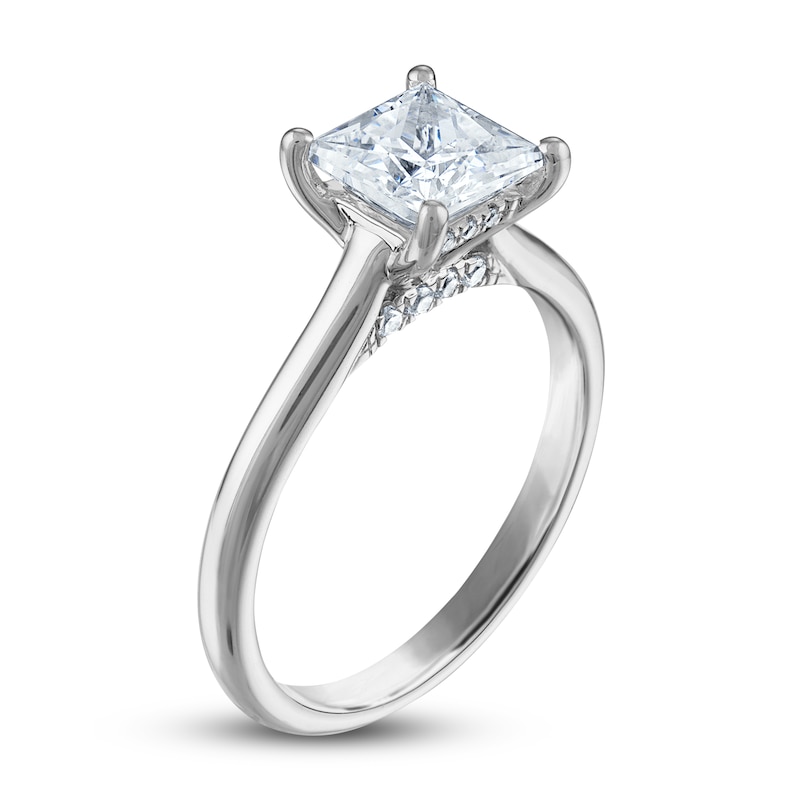 Main Image 2 of Lab-Grown Diamond Solitaire Engagement Ring 2 ct tw Princess Platinum