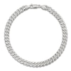 Thumbnail Image 0 of Men's Solid Diamond-Cut Pave Curb Chain Bracelet 14K White Gold 8" 7.7mm