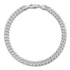 Thumbnail Image 1 of Men's Solid Diamond-Cut Pave Curb Chain Bracelet 14K White Gold 8" 7.7mm