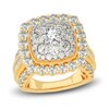 Thumbnail Image 1 of Diamond Halo Engagement Ring 4 ct tw Round/Baguette 14K Yellow Gold