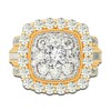 Thumbnail Image 3 of Diamond Halo Engagement Ring 4 ct tw Round/Baguette 14K Yellow Gold