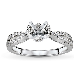 Diamond Engagement Ring Setting 1/3 ct tw Round 14K White Gold