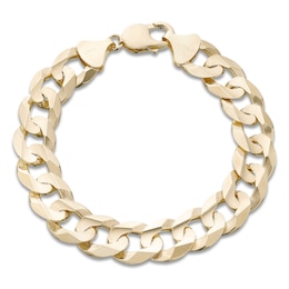 Solid Curb Bracelet 10K Yellow Gold 8.5"