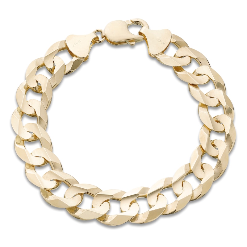 Main Image 1 of Solid Curb Bracelet 10K Yellow Gold 8.5"