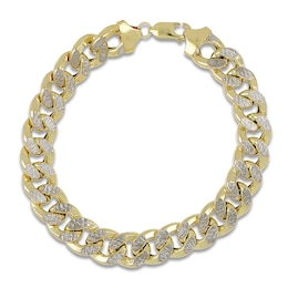 Semi-Solid Curb Chain Bracelet 14K Yellow Gold 8.5" 11.2mm