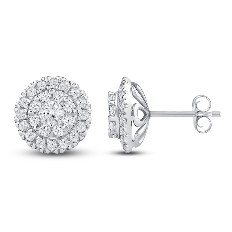 Main Image 1 of Diamond Stud Earrings 1 ct tw 10K White Gold