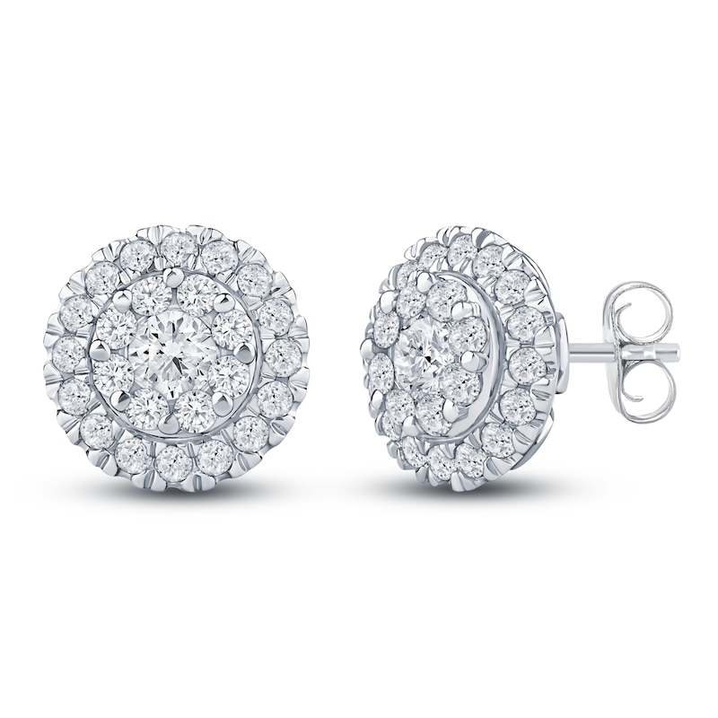 Main Image 2 of Diamond Stud Earrings 1 ct tw 10K White Gold