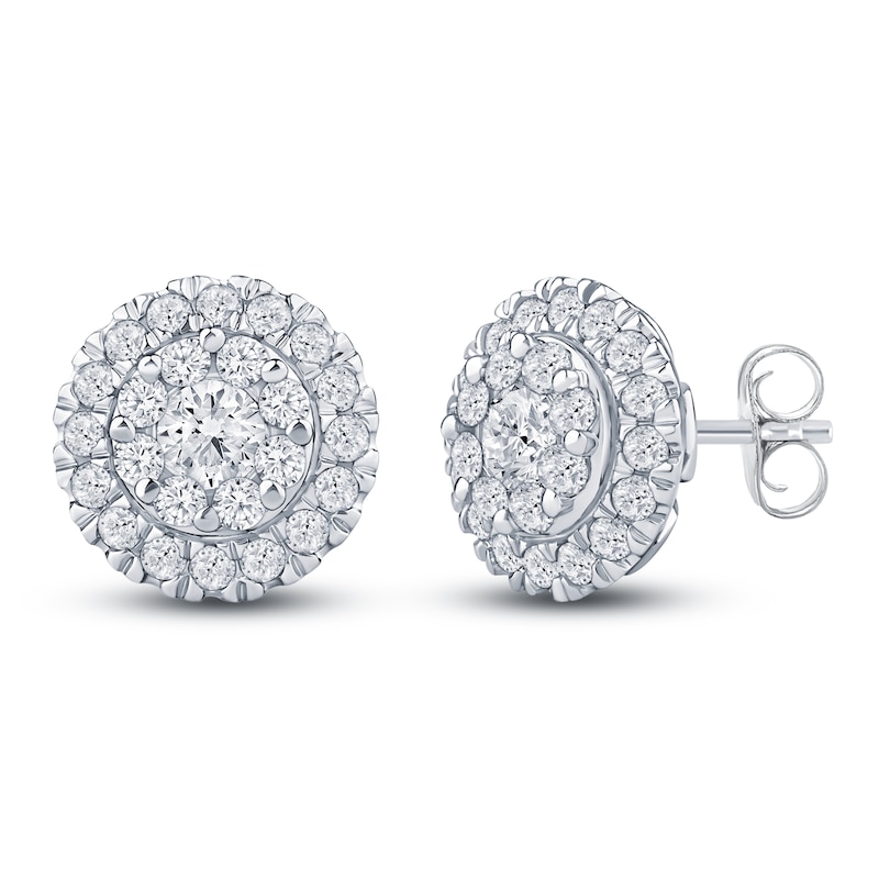 Diamond Stud Earrings 1 ct tw 10K White Gold