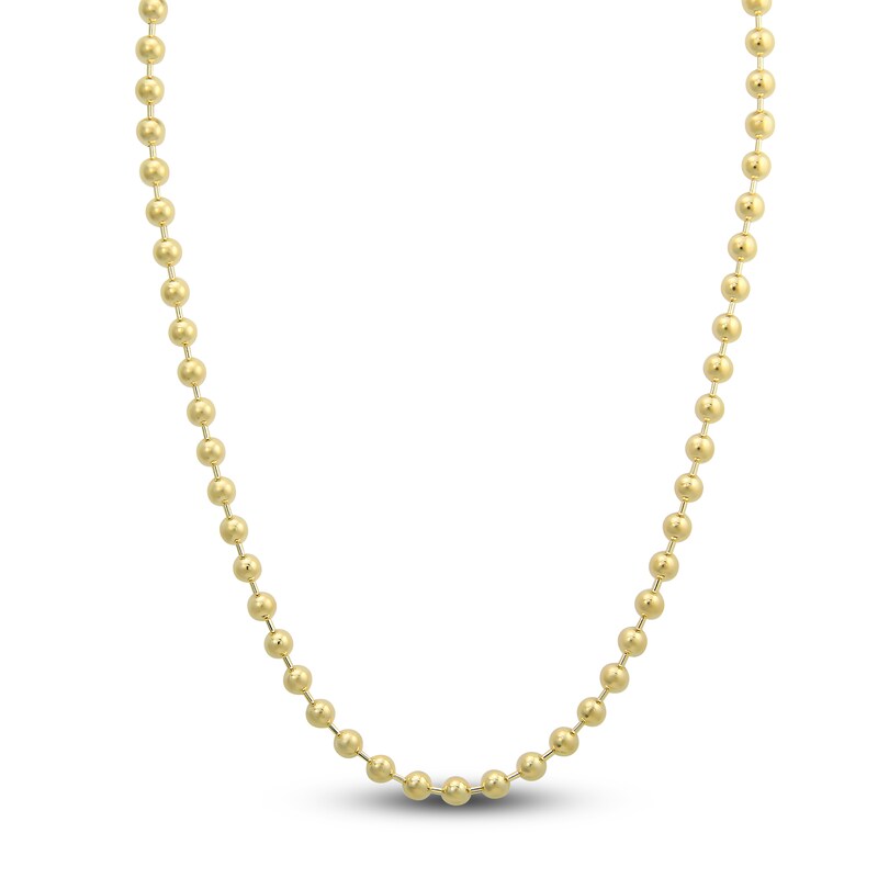Main Image 1 of Italia D'Oro Solid Ball Chain Necklace 14K Yellow Gold 18" 4.0mm