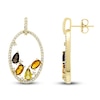 Thumbnail Image 1 of Natural Citrine, Smoky Quartz, & Diamond Earrings 3/8 ct tw 10K Yellow Gold