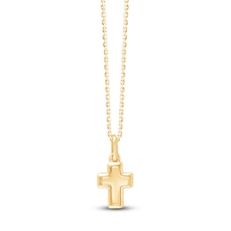 Children's Cross Pendant Necklace 18K Yellow Gold 10&quot;