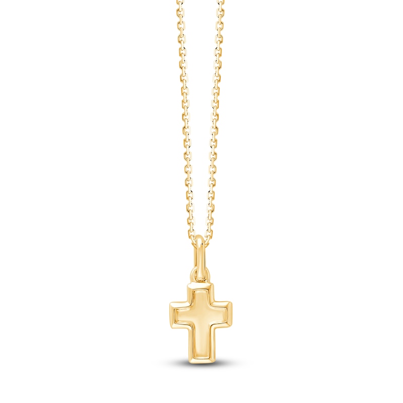 Main Image 1 of Children's Cross Pendant Necklace 18K Yellow Gold 10"