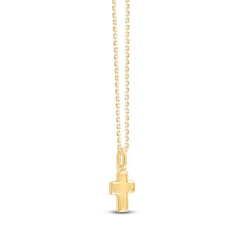 Main Image 2 of Children's Cross Pendant Necklace 18K Yellow Gold 10"