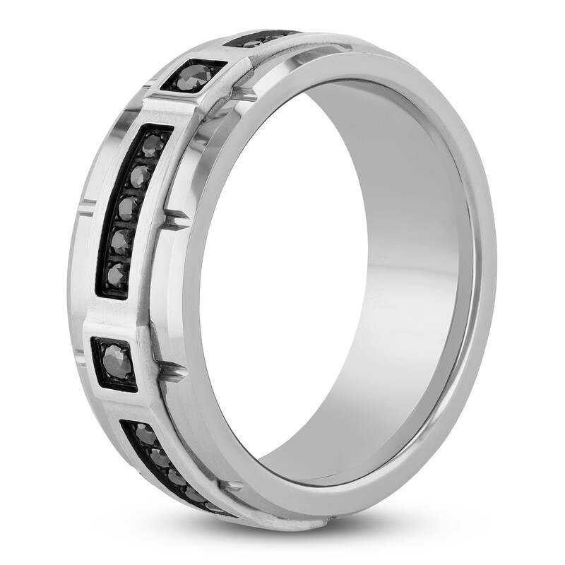 Men's Black Diamond Wedding Band 1/5 ct tw Tungsten Carbide 8mm