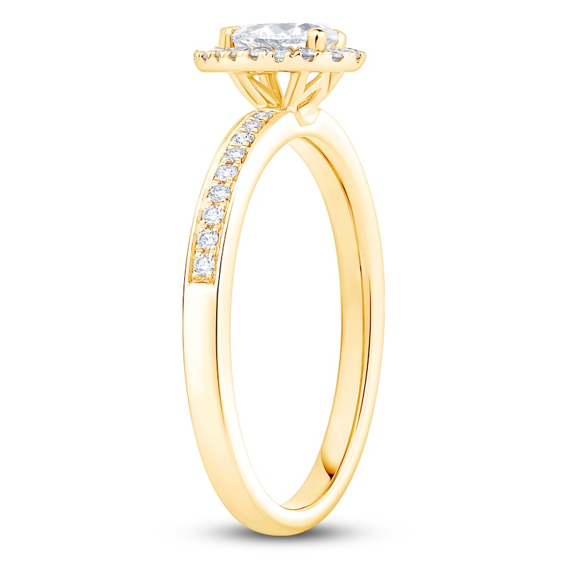 Main Image 2 of Brilliant Moments Pear-Shaped Diamond Engagement Ring 1/2 ct tw 14K Yellow Gold
