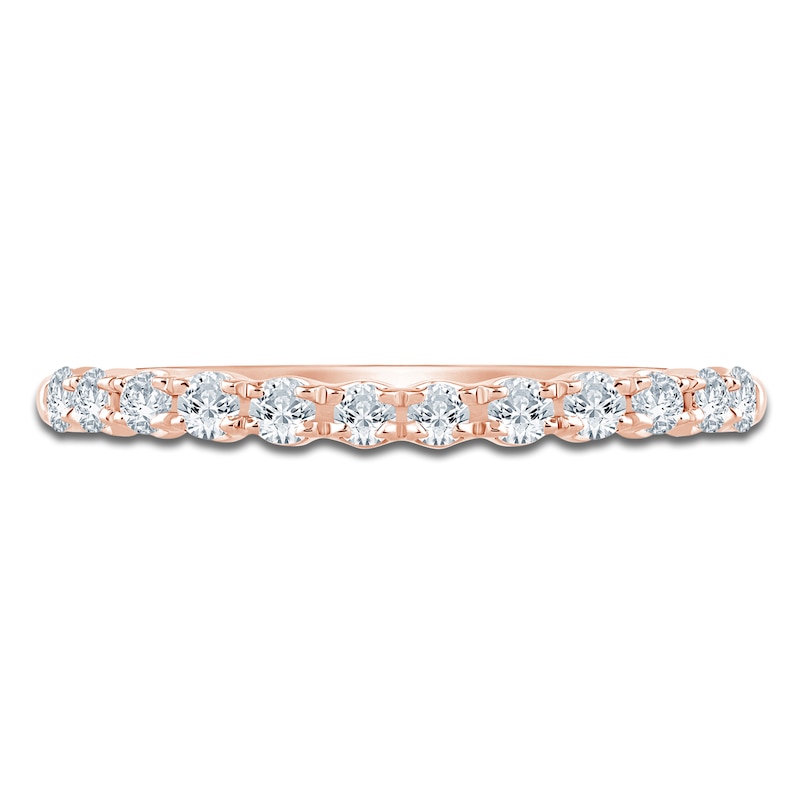 Main Image 3 of Diamond Scalloped Contour Anniversary Ring 1/3 ct tw 14K Rose Gold