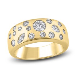 Brilliant Moments Round & Marquise-Cut Diamond Anniversary Ring 1 ct tw 14K Yellow Gold