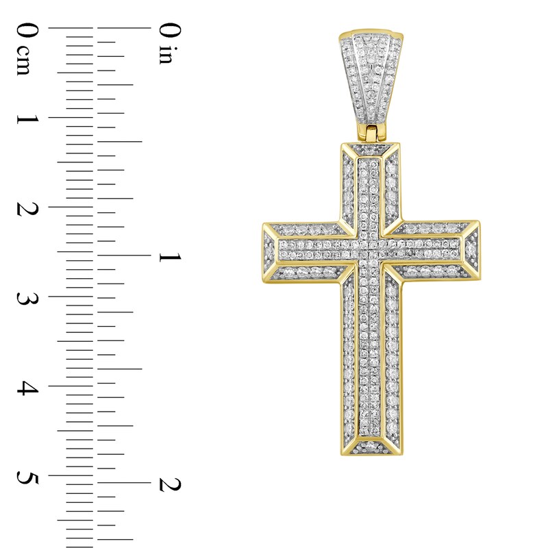 Main Image 2 of Men's Diamond Cross Charm 1 ct tw 10K Yellow Gold