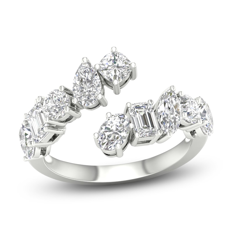 Main Image 1 of Cushion, Oval, Round, Pear, Marquise & Emerald-Cut Lab-Grown Diamond Wrap Ring 2 ct tw 14K White Gold
