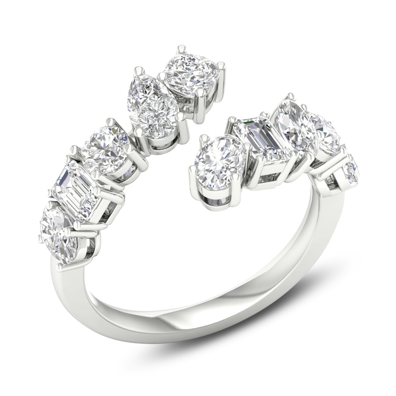 Main Image 2 of Cushion, Oval, Round, Pear, Marquise & Emerald-Cut Lab-Grown Diamond Wrap Ring 2 ct tw 14K White Gold