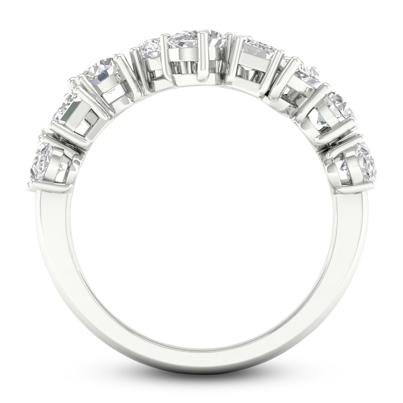 Main Image 3 of Cushion, Oval, Round, Pear, Marquise & Emerald-Cut Lab-Grown Diamond Wrap Ring 2 ct tw 14K White Gold