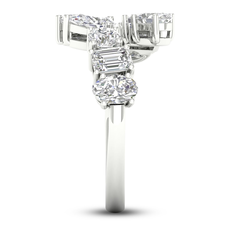 Main Image 4 of Cushion, Oval, Round, Pear, Marquise & Emerald-Cut Lab-Grown Diamond Wrap Ring 2 ct tw 14K White Gold