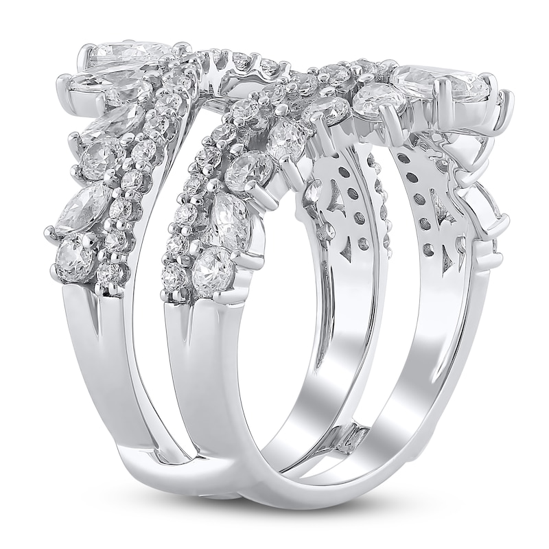 Main Image 2 of Lab-Grown Diamond Pear, Marquise & Round-Cut Enhancer Ring 2-1/2 ct tw 14K White Gold