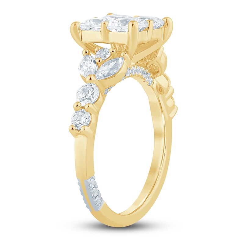 Main Image 2 of Pnina Tornai Princess-Cut Quad Diamond Engagement Ring 3 ct tw 14K Yellow Gold