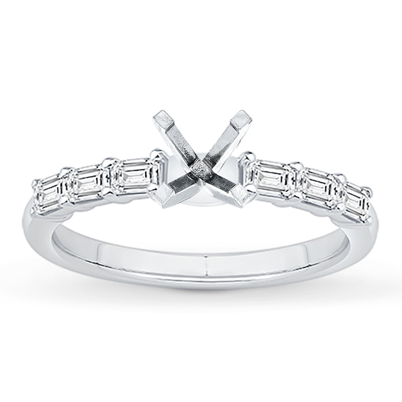 Chosen Certified Emerald-Cut Diamond Engagement Ring Setting 1/2 ct tw 14K White Gold