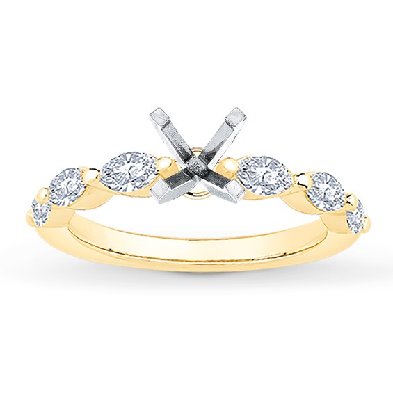 Jared The Galleria Of Jewelry Certified Marquise-Cut Diamond Engagement Ring Setting 1/2 ct tw 14K Yellow Gold