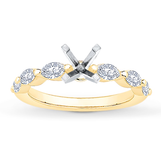 Jared The Galleria Of Jewelry Certified Marquise-Cut Diamond Engagement Ring Setting 1/2 ct tw 14K Yellow Gold