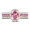 Thumbnail Image 3 of Kallati Oval-Cut Natural Pink Sapphire & Diamond Ring 1/2 ct tw 14K Yellow Gold