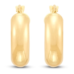 Chunky Hoop Earrings 10K Yellow Gold 16mm
