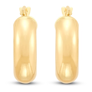 Chunky Hoop Earrings 10K Yellow Gold 16mm
