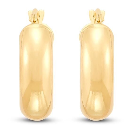 Chunky Hoop Earrings 10K Yellow Gold 16mm