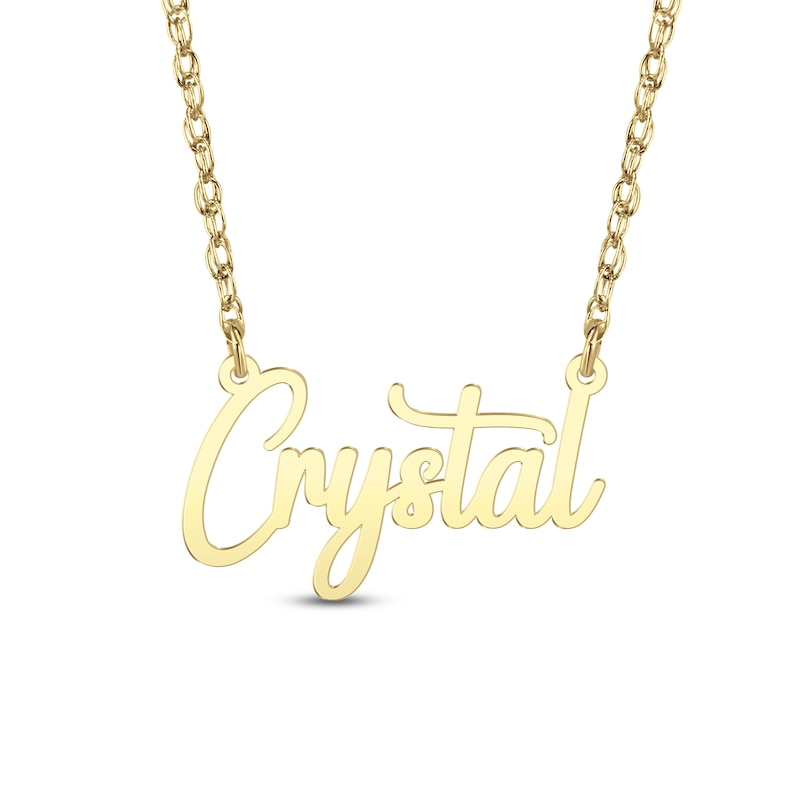 Main Image 1 of Script Name Necklace 14K Yellow Gold 18"